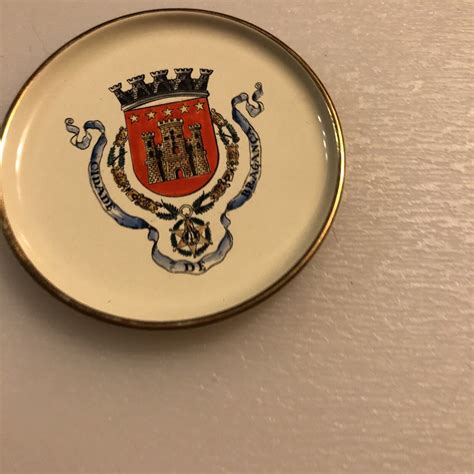 Vintage cidade de braganca coat of arms dish Portugal Ivory Gold Trim | eBay