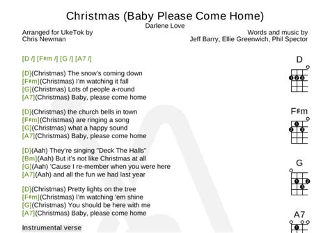 Christmas (baby Please Come Home) Sheet Music | Mariah Carey | Ukulele Chords/Lyrics