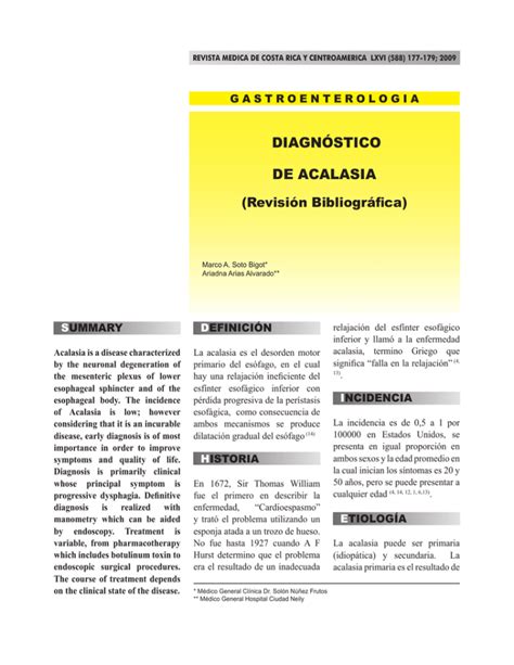 DIAGNóSTIcO DE AcALASIA