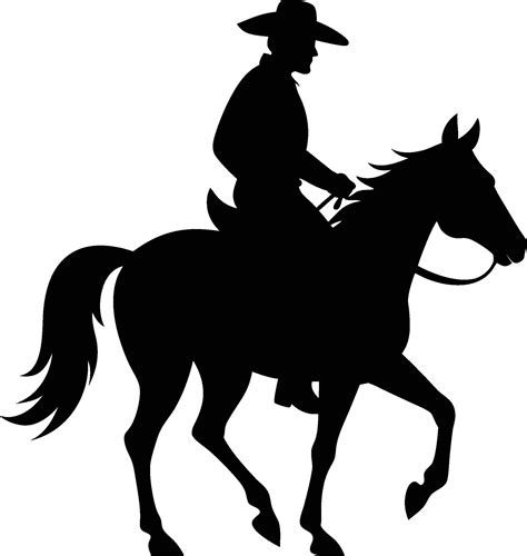 Cowboy on Horse silhouette illustration design art 47406962 Vector Art ...