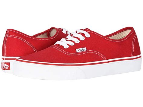 Vans Authentic Core Classics - Skate Shoes : Red : Size 6 and smaller only have 4 eyelets. With ...