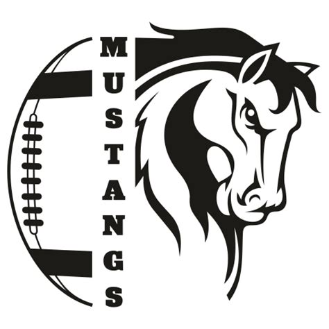 Black Mustang Football Logo