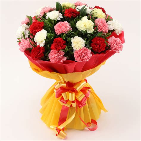 Online 25 Mixed Carnations Bouquet Large Gift Delivery in Singapore - FNP