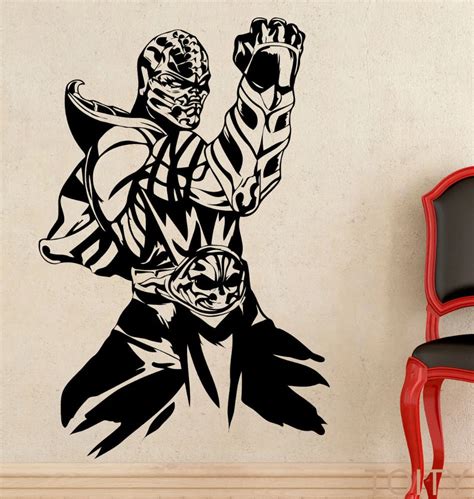 Scorpion Wall Sticker Mortal Kombat Game Vinyl Art Decal Home Interior ...