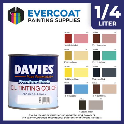 Davies Oil Tinting Color Paint 1/4L | Lazada PH