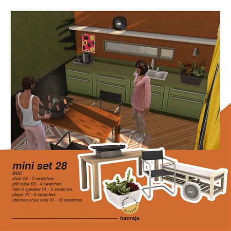 MINI SET 28 | hanraja on Patreon Grill Table, Sims 4 Collections, Sims 4 Cc Furniture, Sims 4 ...