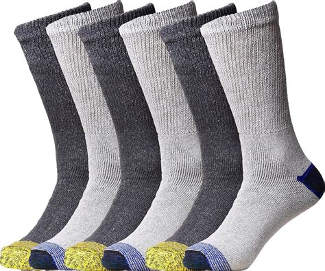 Mens Crew Socks 6 Pack All-Season Cotton Crew Athletic Work Socks (10 ...