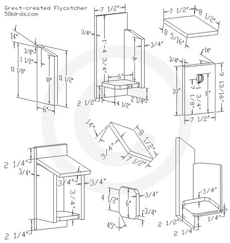 Great-crested Flycatcher Birdhouse Plans - 70birds Birdhouse Index