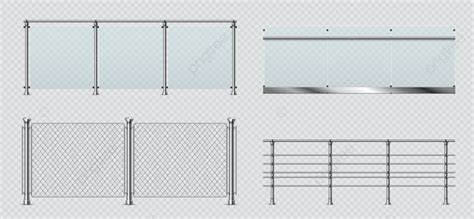 Balcony Railing Vector Hd PNG Images, Realistic Glass And Metal Balcony ...