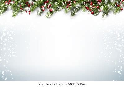 Christmas Background Fir Branches Holly Berries Stock Vector (Royalty Free) 503489356 | Shutterstock