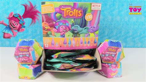 Trolls Hair Huggers Series 1 10 Blind Bag Figures Toy Unboxing | PSToyReviews - YouTube