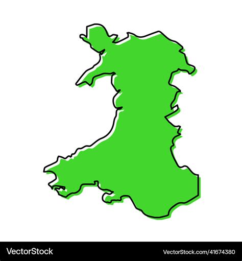 Outline Of Wales Map - Cordey Celestyna