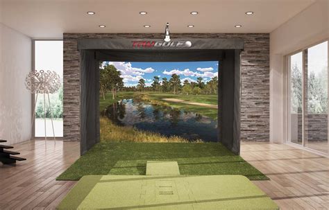 Vista 12 portable golf simulator by TruGolf. Features E6Golf software ...