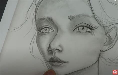 EASY Pencil Shading Techniques on a Whimsical 3/4 Face!! - KAREN CAMPBELL, ARTIST