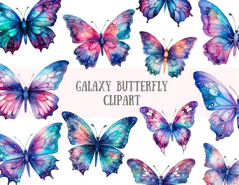 Watercolour Galaxy Butterfly Clipart Cosmic Butterfly PNG Digital Image ...