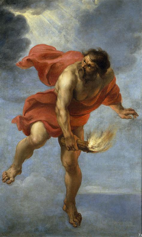 Prometheus Carrying Fire Painting by Jan Cossiers