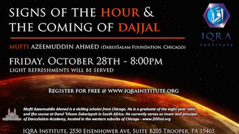 Iqra Institute – Knowledge. Ehsan. Community. – Signs of the Hour & The Coming of Dajjal