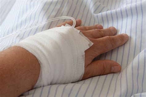 Royalty-Free photo: Person's hand with dextrose | PickPik