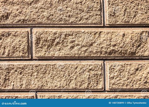 Texture of Sand-colored Bricks Background Close Up Stock Image - Image ...