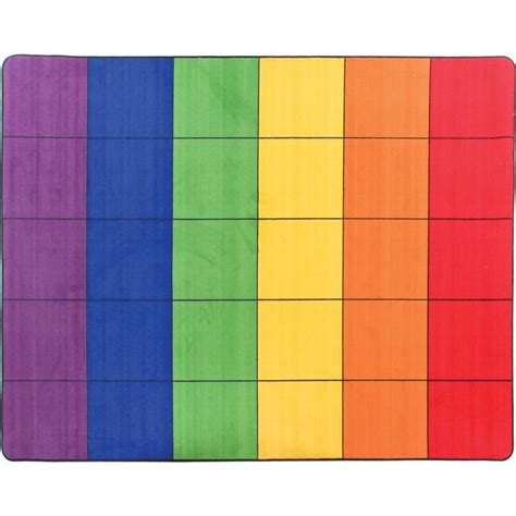 7' 6" Group Colors Rug - 6 Colors - 30 Squares | Classroom rug, Classroom carpets, Rainbow rug