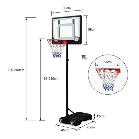 Pro Portable Basketball Stand System Hoop Height Adjustable Net Ring ...