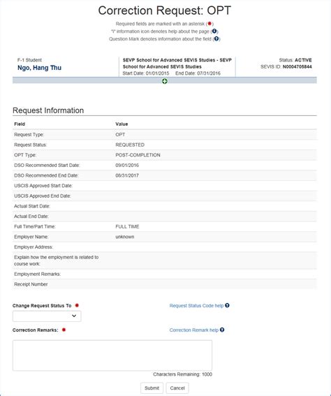 Correct SEVIS Status of USCIS Request User Guide | Study in the States