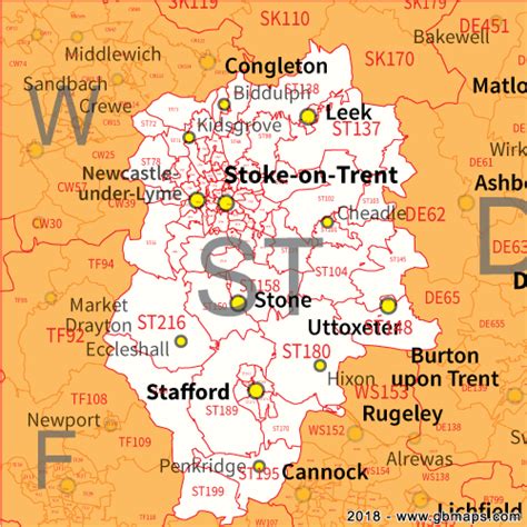 Stoke On Trent Map | Map Of Zip Codes