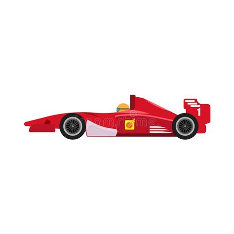 Formule 1 Het Rode Vectorpictogram Van Het Raceauto Zijaanzicht ...