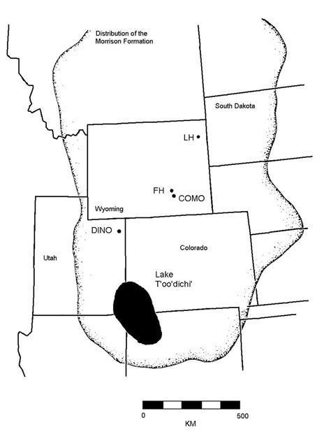 1. Map of the westernmost distribution of the Morrison Formation, also ...