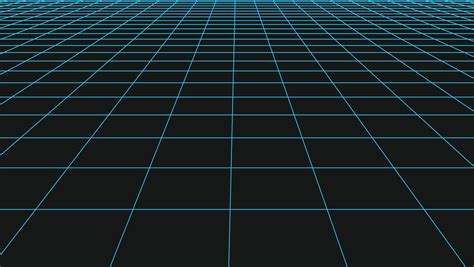 Perspective grid vector. 3D floor space, detailed blue lines on black ...