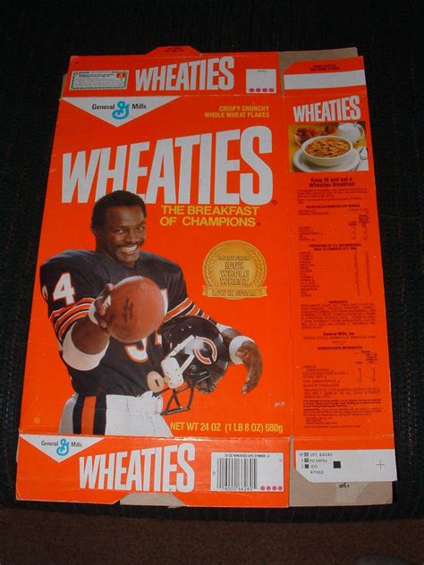 WHEATIES / WALTER PAYTON OCT 1987 BOX - Cereal Boxes