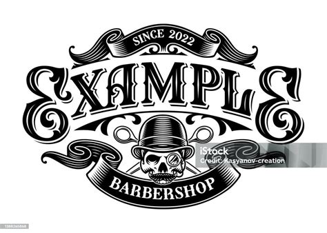 Black And White Barbershop Logo Template Stock Illustration - Download Image Now - Human ...