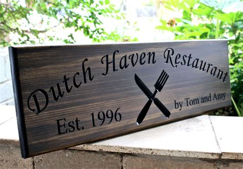 Restaurant Sign-23x7-(CWD-196) | Restaurant signs, Personalized wood signs, Home bar signs