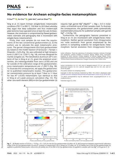 (PDF) No evidence for Archean eclogite-facies metamorphism