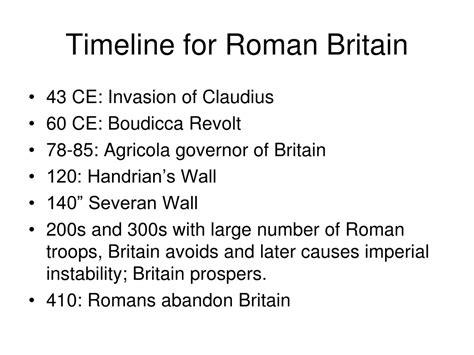 PPT - Timeline for Roman Britain PowerPoint Presentation, free download - ID:48638