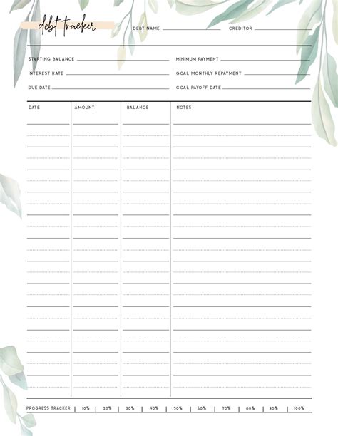 Free Printable Debt Tracker - Use This To Payoff Your Debts Quicker ...