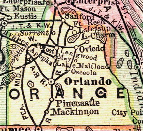 Map of Orange County, Florida, 1894