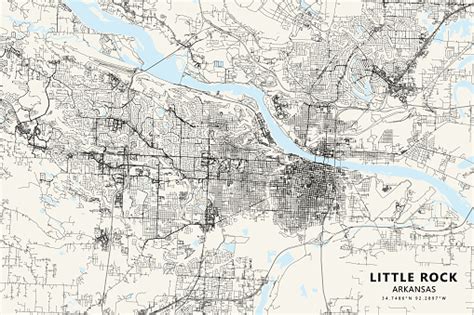 Little Rock Arkansas Vector Map Stock Illustration - Download Image Now ...