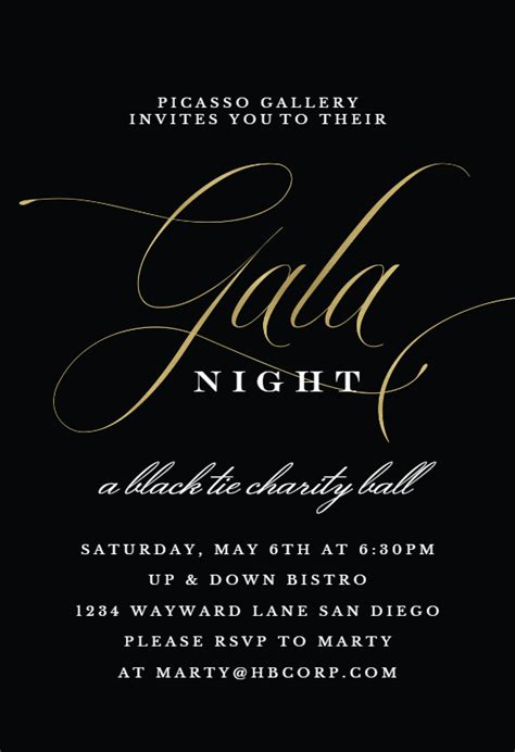 Classic Gala - Gala Invitation Template (Free) | Greetings Island | Gala invitation, Gala themes ...