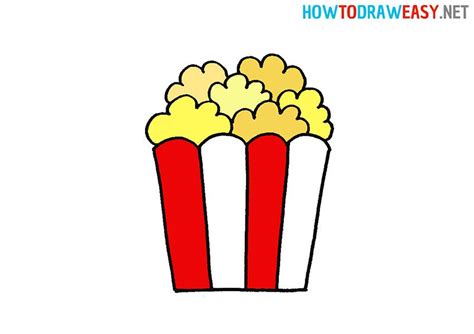 How to Draw Popcorn | How to draw popcorn, Easy drawings for kids, Popcorn