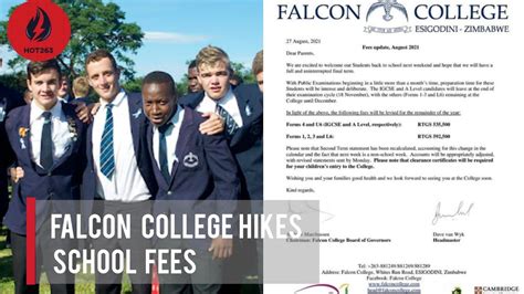 Falcon College fees now US$11 million (US$10k) per term, amid inflation ...