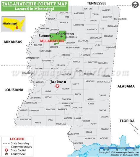 Tallahatchie County Map, Mississippi