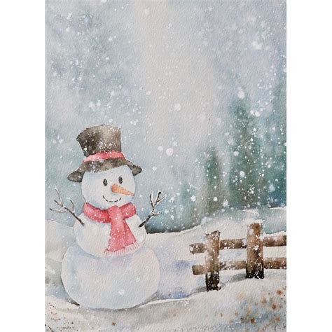 Merry Christmas Snowstorm Snowman Fabric Panel – ineedfabric.com