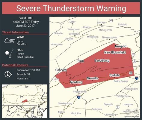 National Weather Service in State College issues severe thunderstorm ...