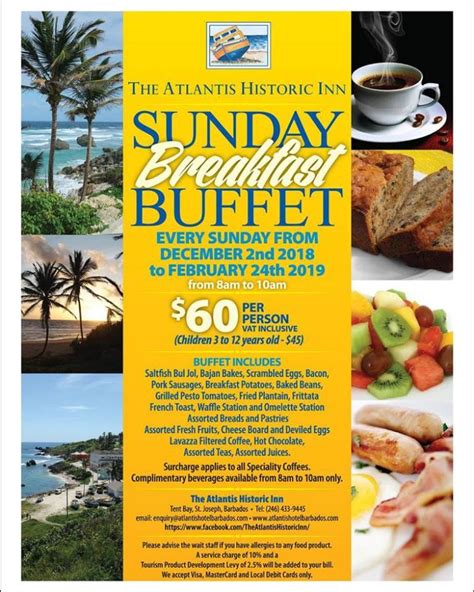 Sunday Buffet Breakfast at The Atlantis Historic Inn (Formerly The Atlantis Hotel) - What's On ...