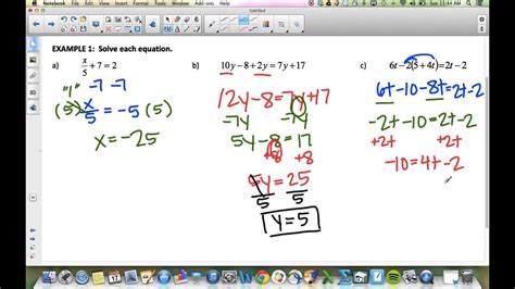 2.1 Solving Linear Equations - YouTube