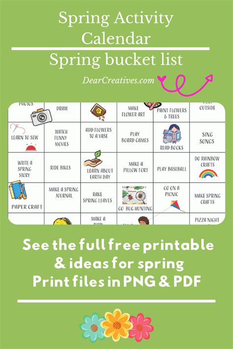 Spring Activities - Printable Dear Creatives