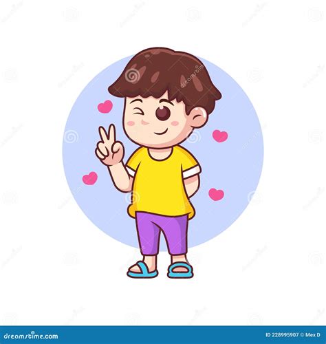 Boy Cartoon With Cute Pose | CartoonDealer.com #228995907