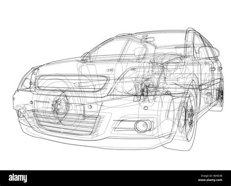 Concept car. Vector rendering of 3d Stock Vector Image & Art - Alamy