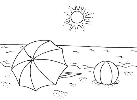 Amazing Beach Scene Coloring Page - Free Printable Coloring Pages for Kids